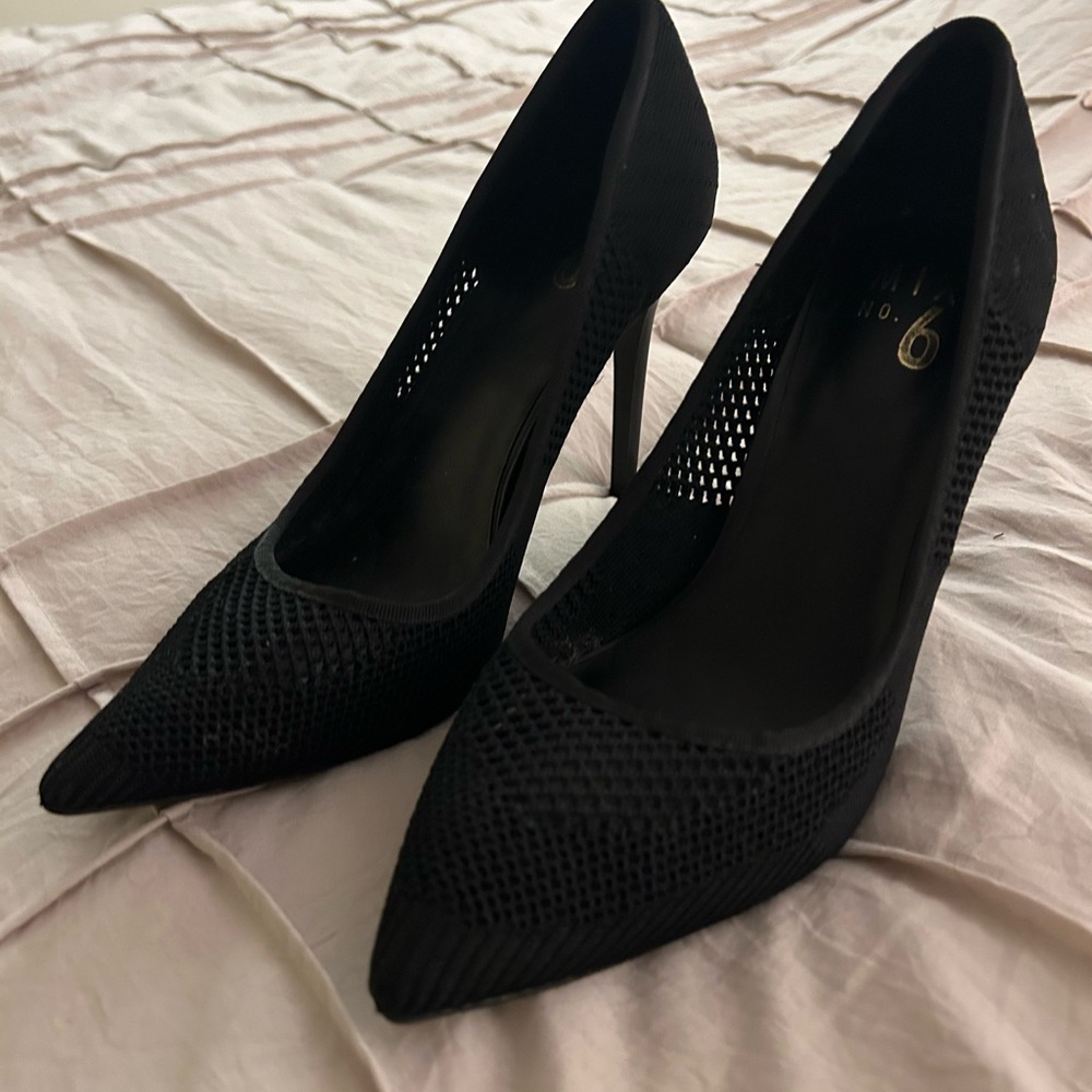 DSW Black Mesh Stiletto Heels